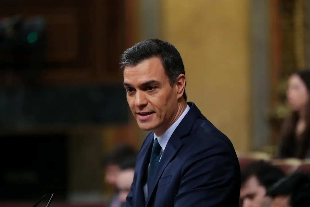 El presidente del Gobierno en funciones, Pedro S&aacute;nchez, durante su intervenci&oacute;n final en la segunda sesi&oacute;n del debate de investidura del candidato socialista a la Presidencia de Gobierno en la XIV Legislatura en Madrid (Espa&ntilde;a), a 5 de enero de 2020.