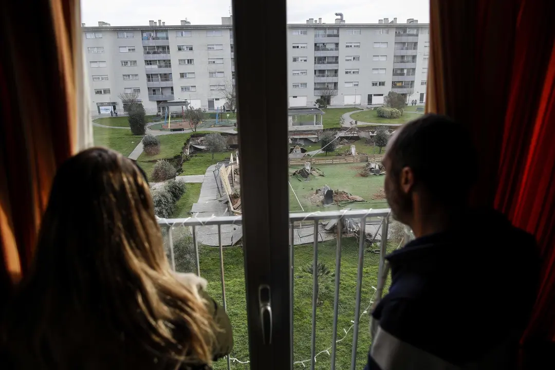 DAVID S. BUSTAMANTE 13/01/2020 SANTANDER/ CANTABRIA Hundimiento de un parking subterrraneo y un parque infantil en Santander