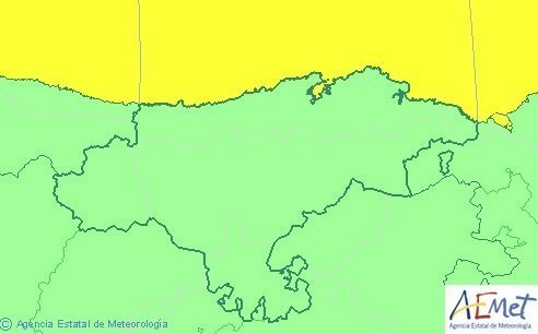 Aviso amarillo por fenómenos costeros en Cantabria