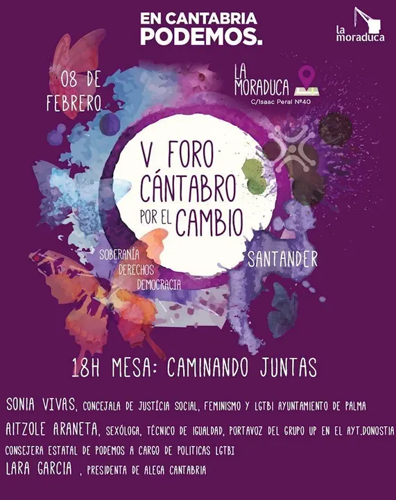 Podemos organiza su quinto &lsquo;Foro C&aacute;ntabro por el Cambio&rsquo;