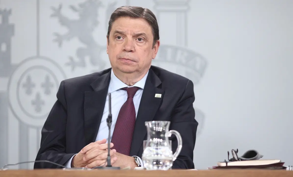 El ministro de Agricultura, Pesca y Alimentaci&oacute;n, Luis Planas, durante la rueda de prensa ante los medios de comunicaci&oacute;n tras el Consejo de Ministros en La Moncloa, Madrid (Espa&ntilde;a), a 4 de febrero de 2020.