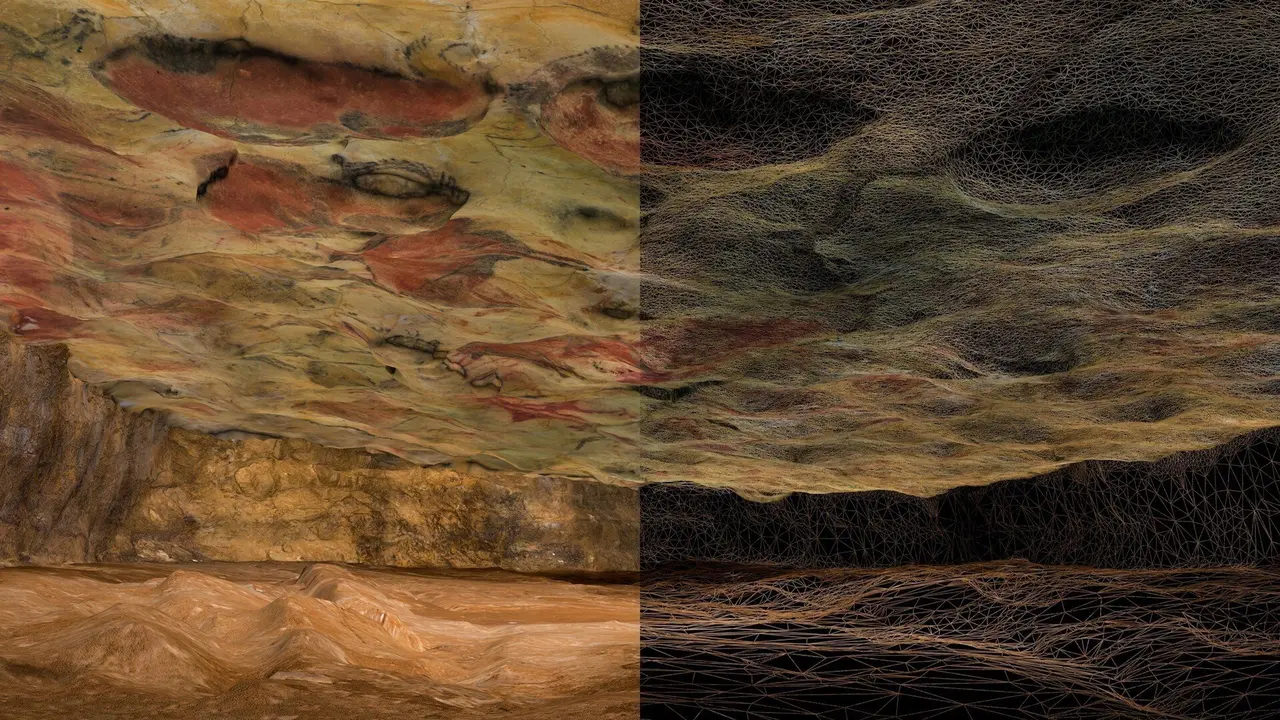 Recreaci&oacute;n virtual de la cueva de Altamira