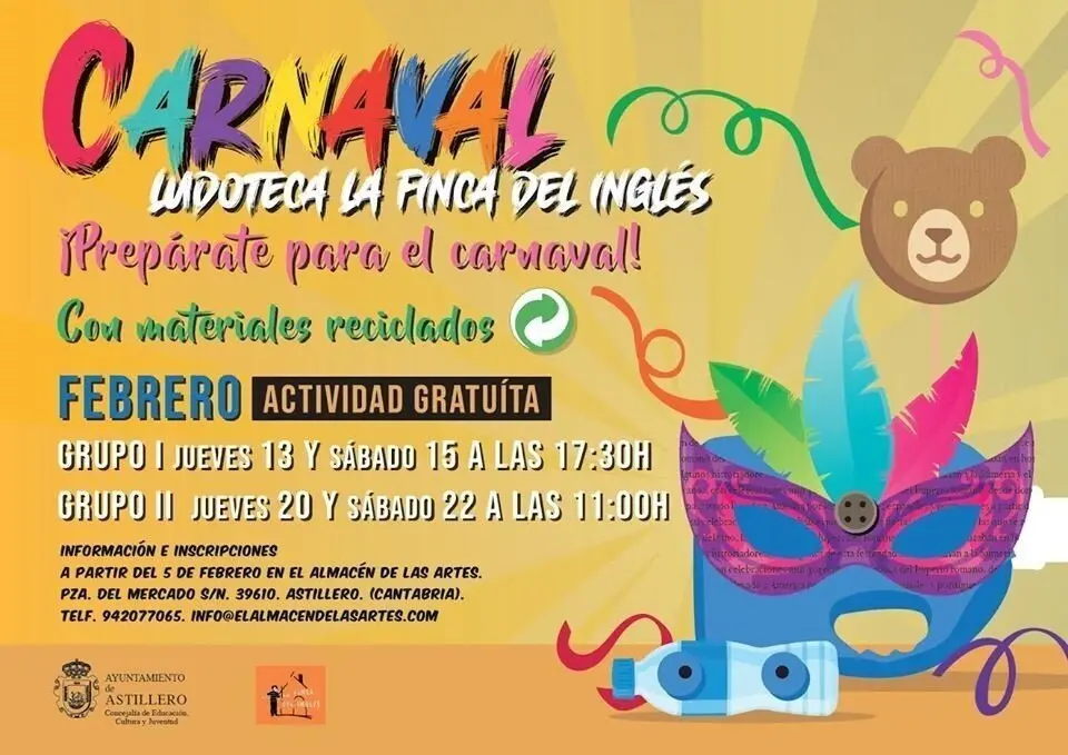 Cartel de la ludoteca de carnaval de Astillero