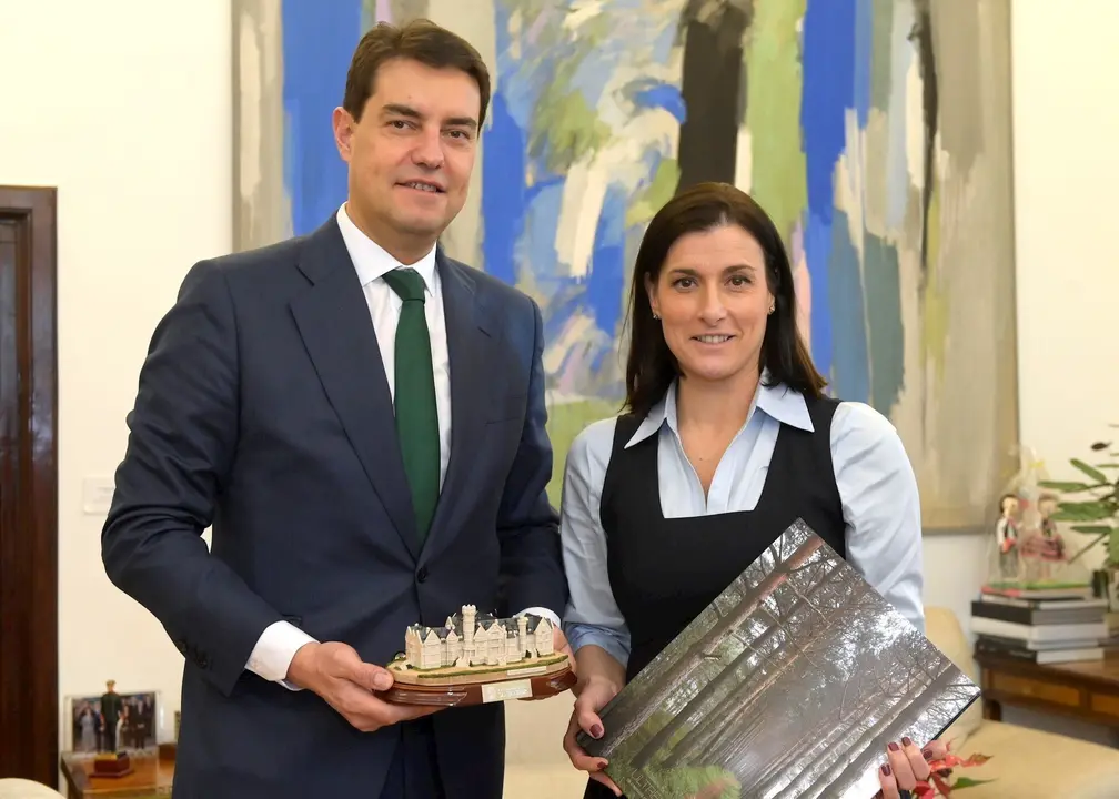 La alcaldesa de Santander, Gema Igual, con el consejero de Presidencia de Castilla y Le&oacute;n, &Aacute;ngel Ib&aacute;&ntilde;ez