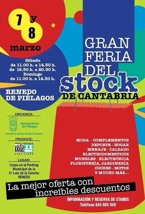 Carte de la Feria del Stock de Renedo de Piélagos los días 7 y 8 de marzo