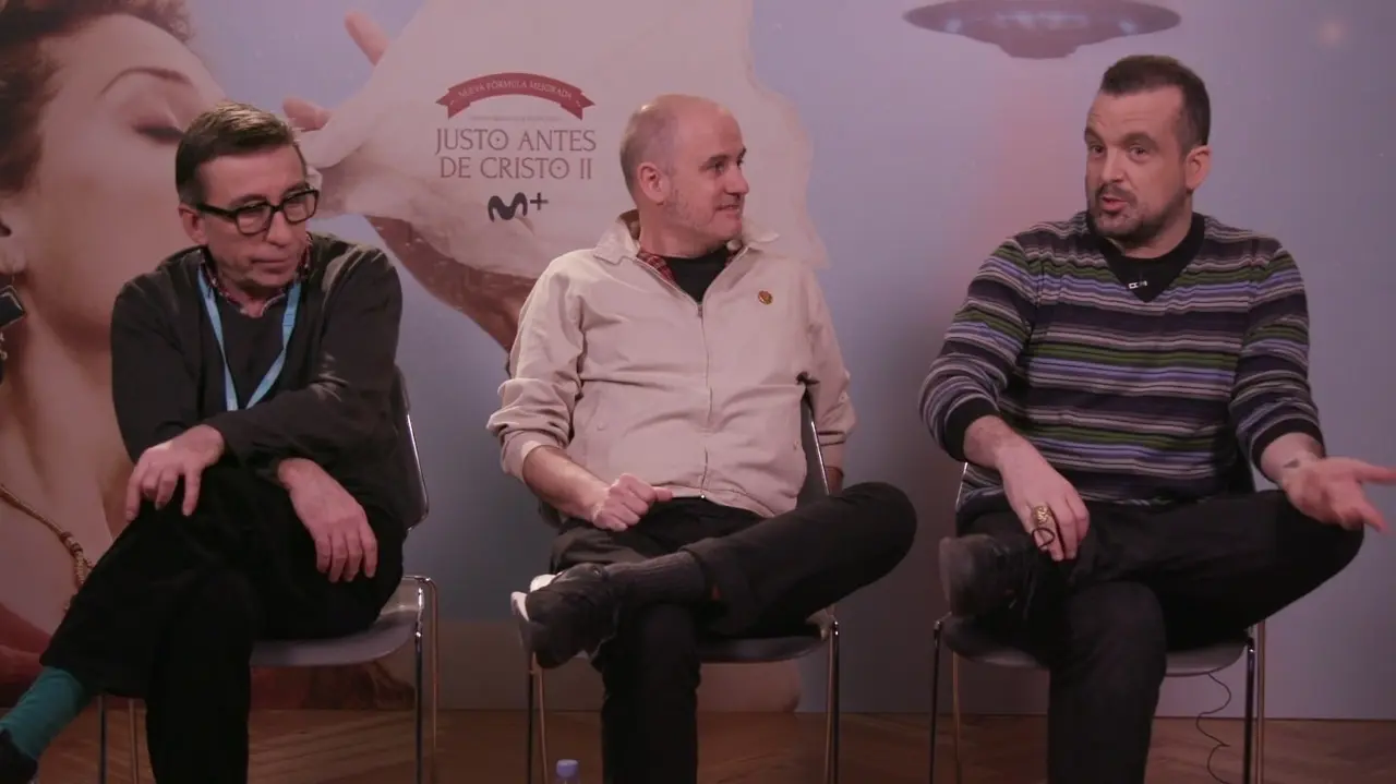 Nacho Vigalondo  Juan Maidag&aacute;n y Pep&oacute;n Montero presentan la 2&ordf; temporada de Justo antes de Cristo