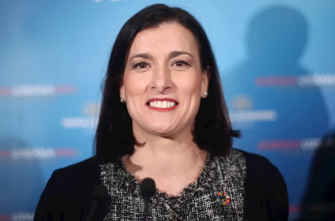 La alcaldesa de Santander, Gema Igual, durante la conferencia coloquio 'Agenda Urbana 2030 Foro de la nueva ciudad', organizado por Nueva Econom&iacute;a F&oacute;rum, en Madrid (Espa&ntilde;a), a 18 de febrero de 2020.