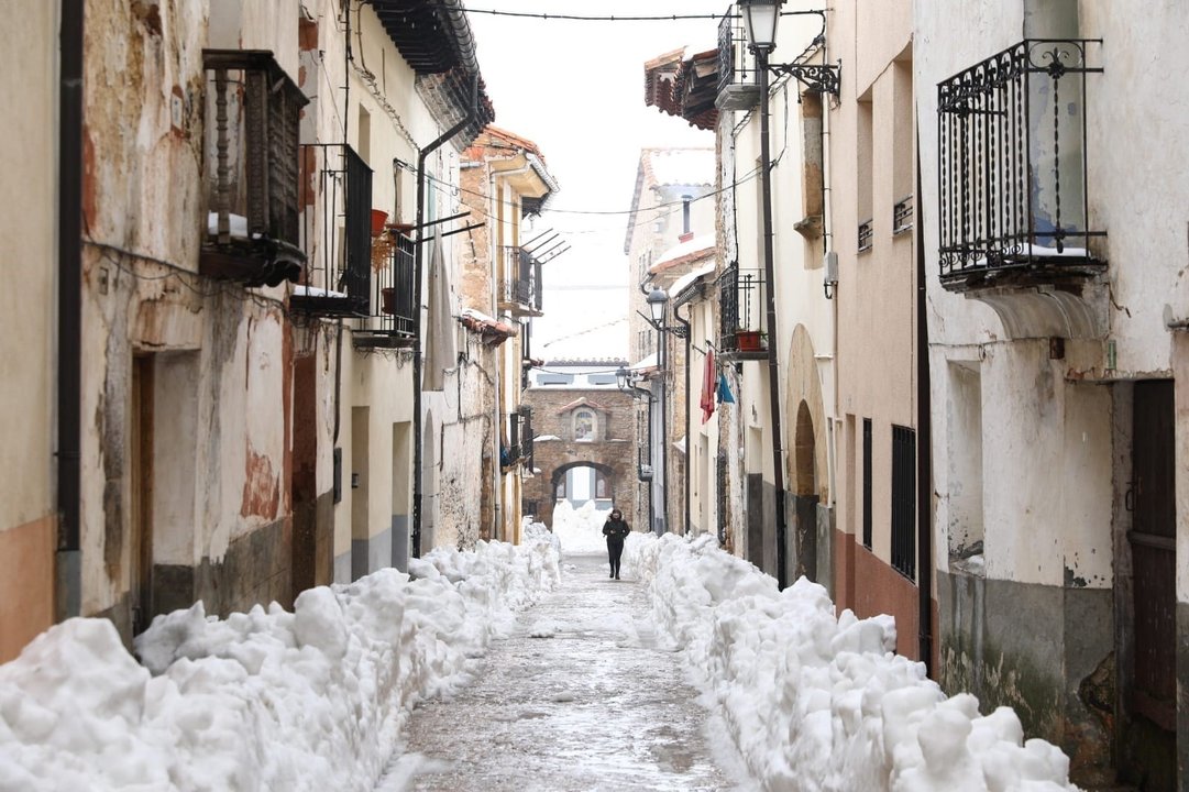 Imagen de la localidad turolense de Mosqueruela tras el temporal de nieve.