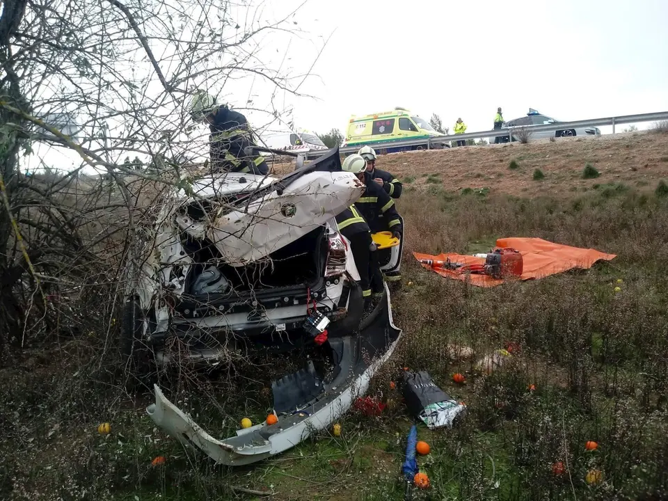 Imagen de un accidente de tr&aacute;fico. 