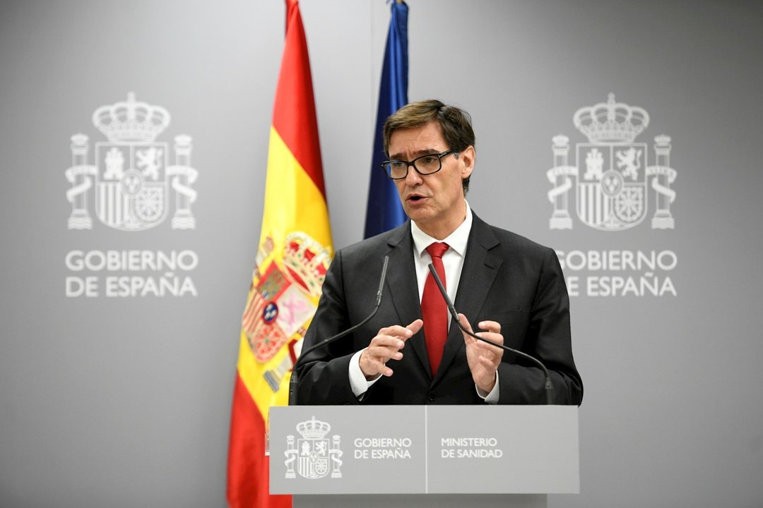 El ministro de Sanidad, Salvador Illa, ofrece una rueda de prensa para informar sobre la situación del Coronavirus en España tras confirmarse 3 muertes y 245 casos, en el Ministerio de Sanidad, en Madrid (España) a 05 de marzo de 2020.