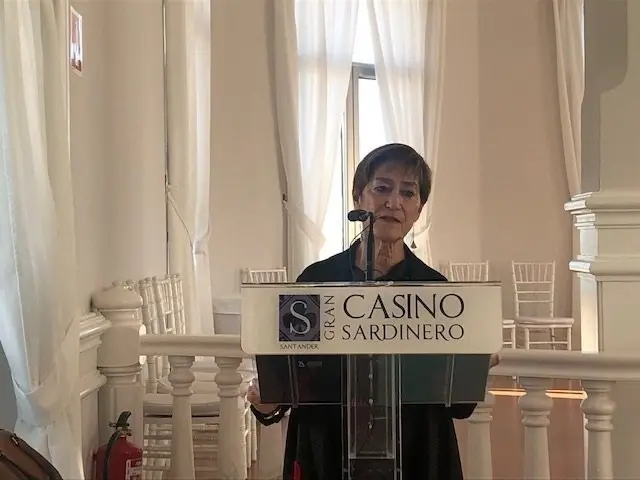 La presidenta del Consejo General de la Abogac&iacute;a, Victoria Ortega, en una charla en Santander