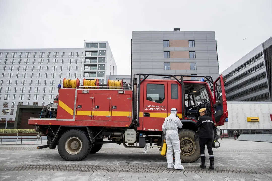 DAVID S. BUSTAMANTE 17/03/2020 SANTANDER/ CANTABRIA La Unidad Militar de Emergencias UME realiza apoyo de seguridad en Santander tras decretarse el Estado de Alerta en Espa&ntilde;a por el Coronavirus COVID-19 