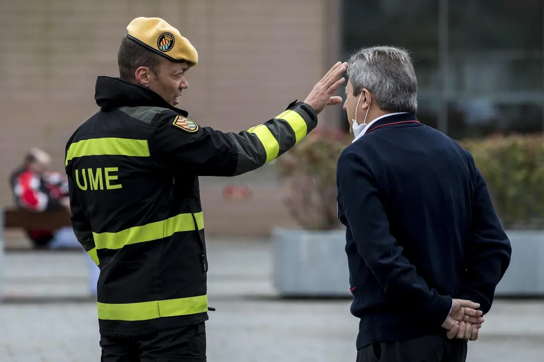 DAVID S. BUSTAMANTE 17/03/2020 SANTANDER/ CANTABRIA La Unidad Militar de Emergencias UME realiza apoyo de seguridad en Santander tras decretarse el Estado de Alerta en Espa&ntilde;a por el Coronavirus COVID-19 
