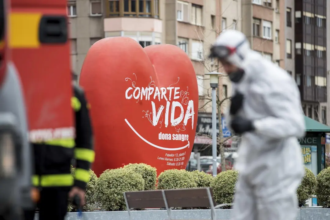DAVID S. BUSTAMANTE 17/03/2020 SANTANDER/ CANTABRIA La Unidad Militar de Emergencias UME realiza apoyo de seguridad en Santander tras decretarse el Estado de Alerta en Espa&ntilde;a por el Coronavirus COVID-19 