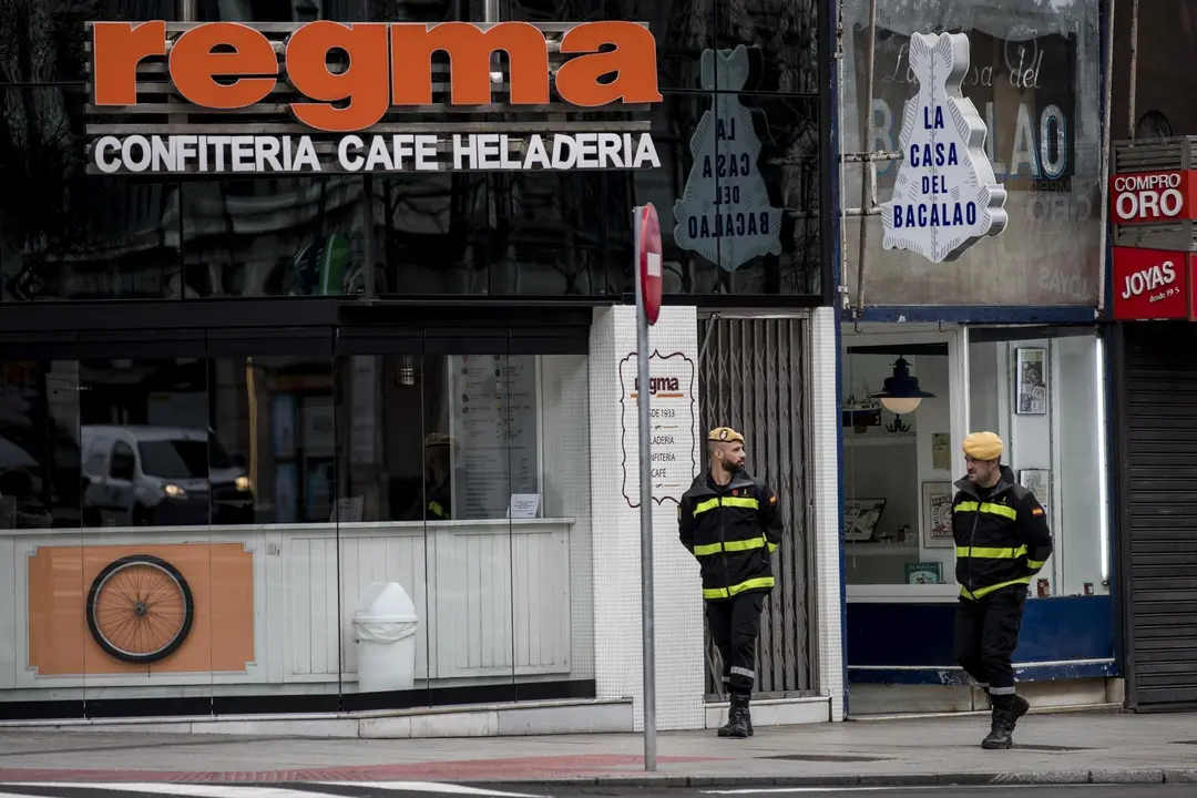 DAVID S. BUSTAMANTE 17/03/2020 SANTANDER/ CANTABRIA La Unidad Militar de Emergencias UME realiza apoyo de seguridad en Santander tras decretarse el Estado de Alerta en Espa&ntilde;a por el Coronavirus COVID-19 
