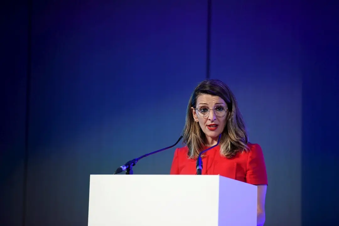 La ministra de Trabajo y Econom&iacute;a Laboral, Yolanda D&iacute;az, en un acro del 5 de marzo de 2020.