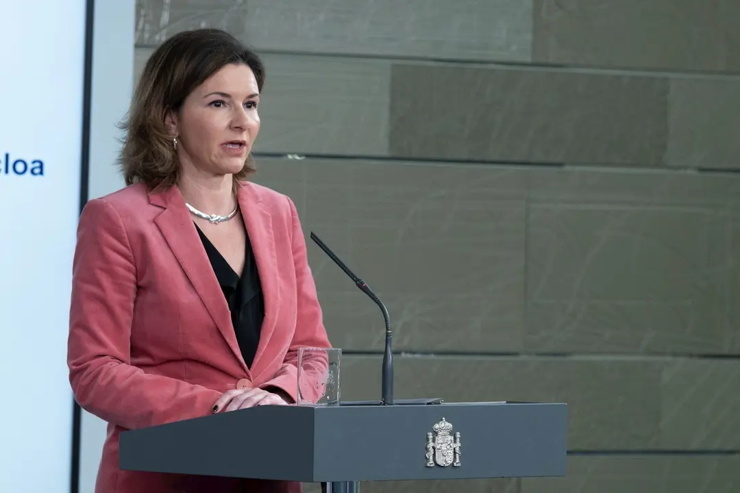 La secretaria general de Transportes y Movilidad, Mar&iacute;a Jos&eacute; Rallo, durante una rueda de prensa tras una reuni&oacute;n del Gabinete del Seguimiento del Estado de Alarma por el coronavirus