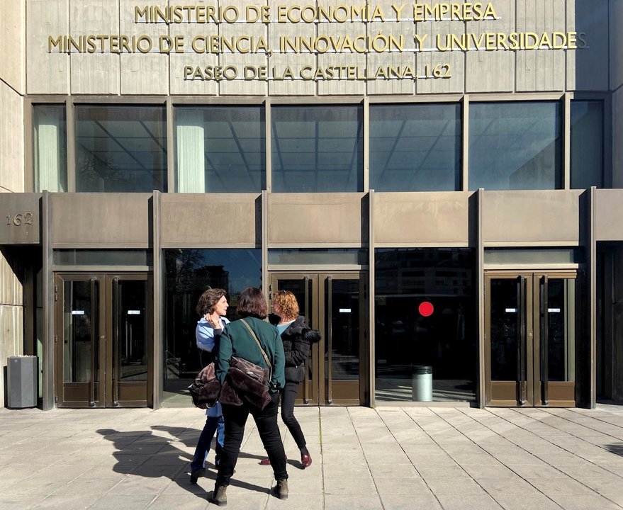 Entrada al Ministerio de Economía y Empresa y al Ministerio de Ciencia, Innovación y Universidades, en Madrid (España) a 24 de febrero de 2020.