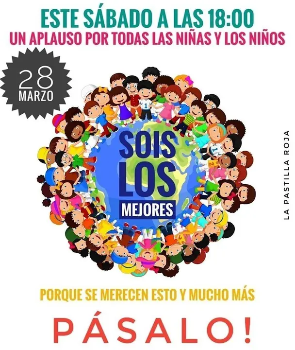 Convocan un aplauso por todos los ni&ntilde;os y ni&ntilde;as de Espa&ntilde;a este s&aacute;bado a las 18 horas
