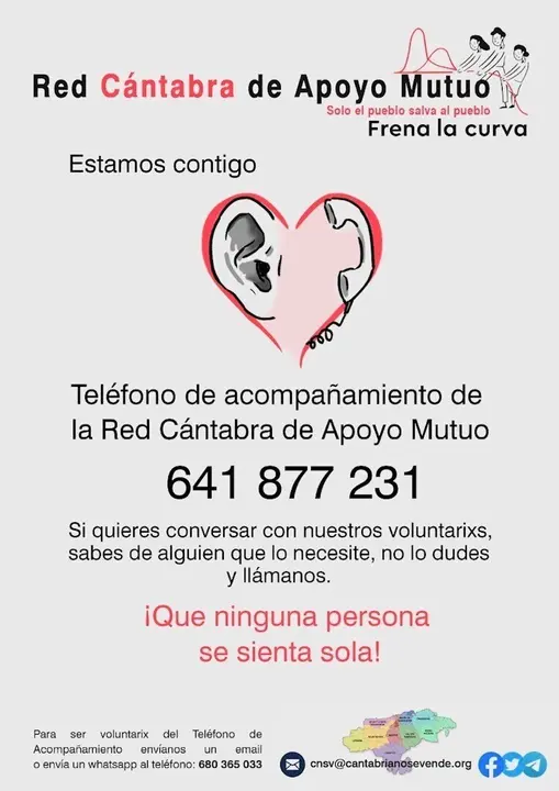 Servicio telef&oacute;nico de la Red C&aacute;ntabra de Apoyo Mutuo