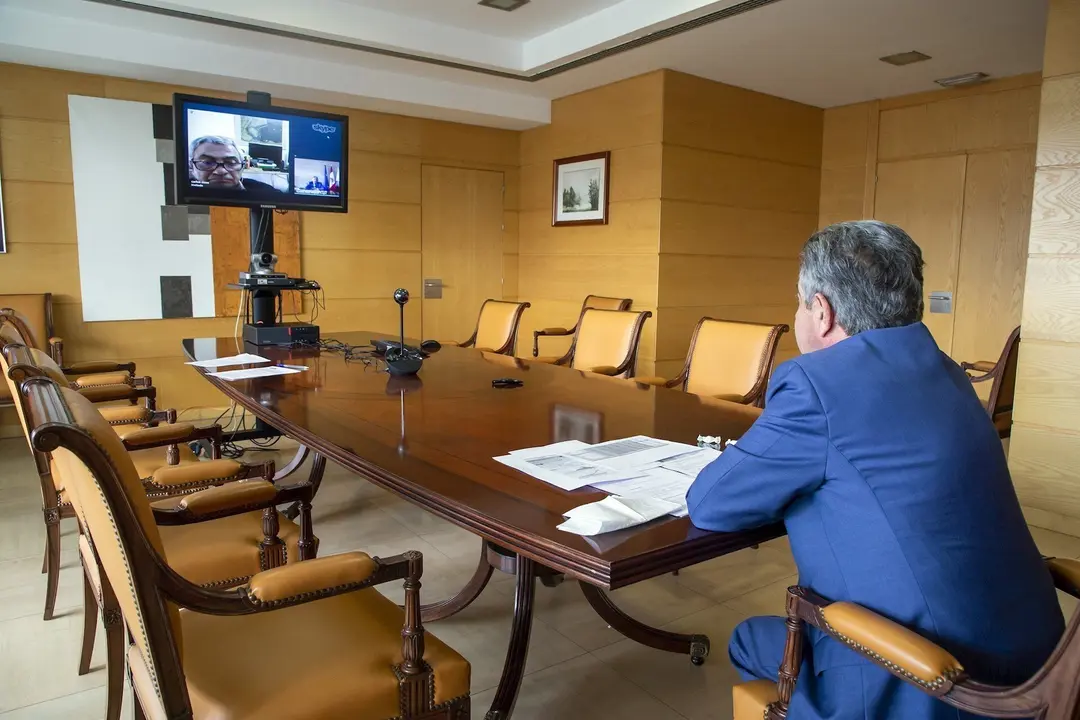 Revilla en la videoconferencia de la Mesa de Di&aacute;logo Social