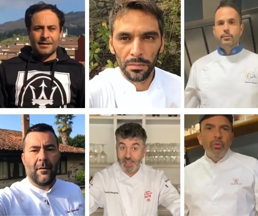 De izquierda a derecha, arriba, &Oacute;scar Calleja, Eduardo Quintana y Nacho Solana, y abajo, en el mismo orden, Toni Gonz&aacute;lez, Rafael Prieto y Jes&uacute;s S&aacute;nchez