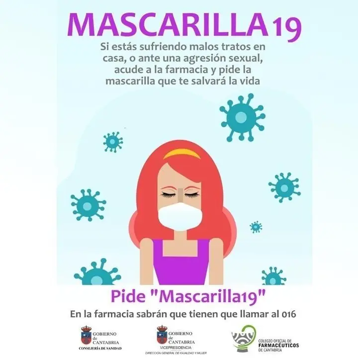 Campa&ntilde;a 'Mascarilla19' para proteger a mujeres v&iacute;ctimas de violencia de g&eacute;nero durante el confinamiento