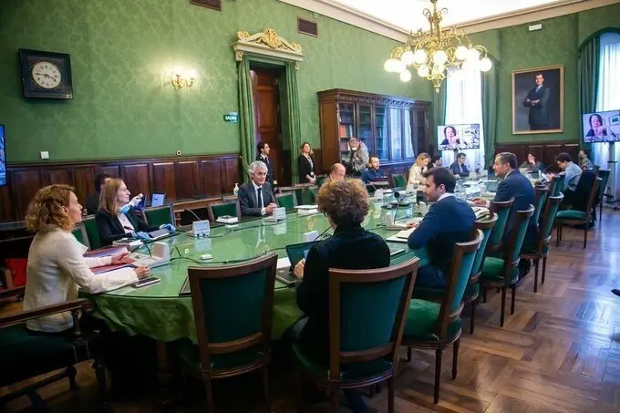 Reuni&oacute;n de la Junta de Portavoces del Congreso con intervenciones telem&aacute;ticas y bajo la presidencia de Meritxell Batet