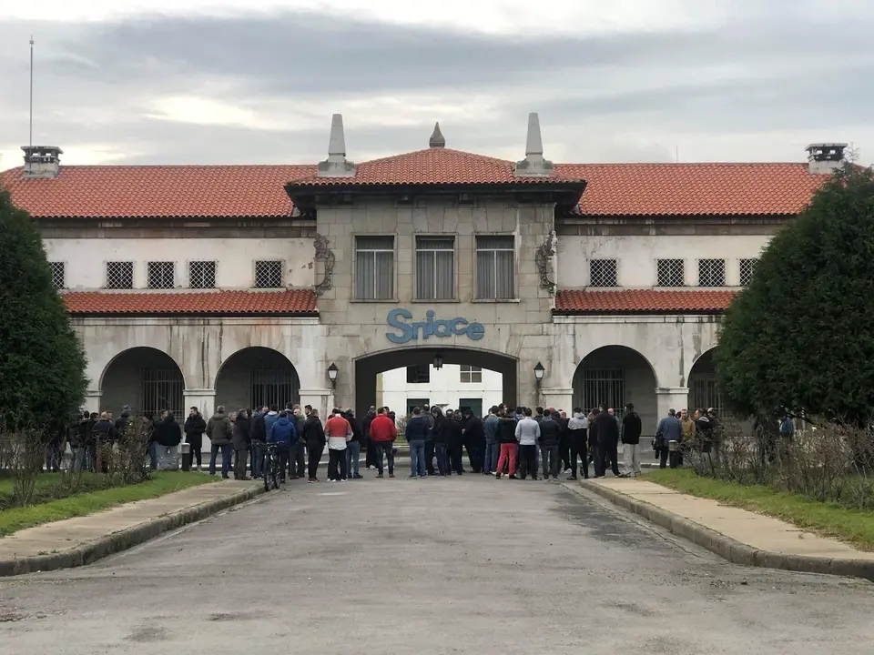 Concentraci&oacute;n trabajadores de Sniace