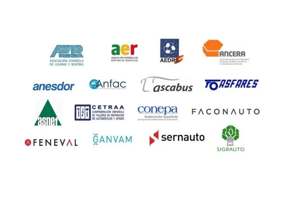 Asociaciones del sector de la automoci&oacute;n firmantes de la carta al Gobierno.