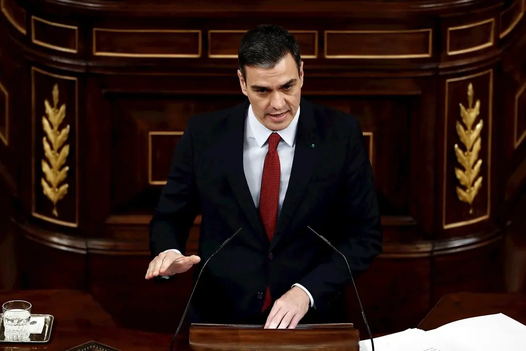 El presidente del Gobierno, Pedro S&aacute;nchez,  en el Pleno del Congreso