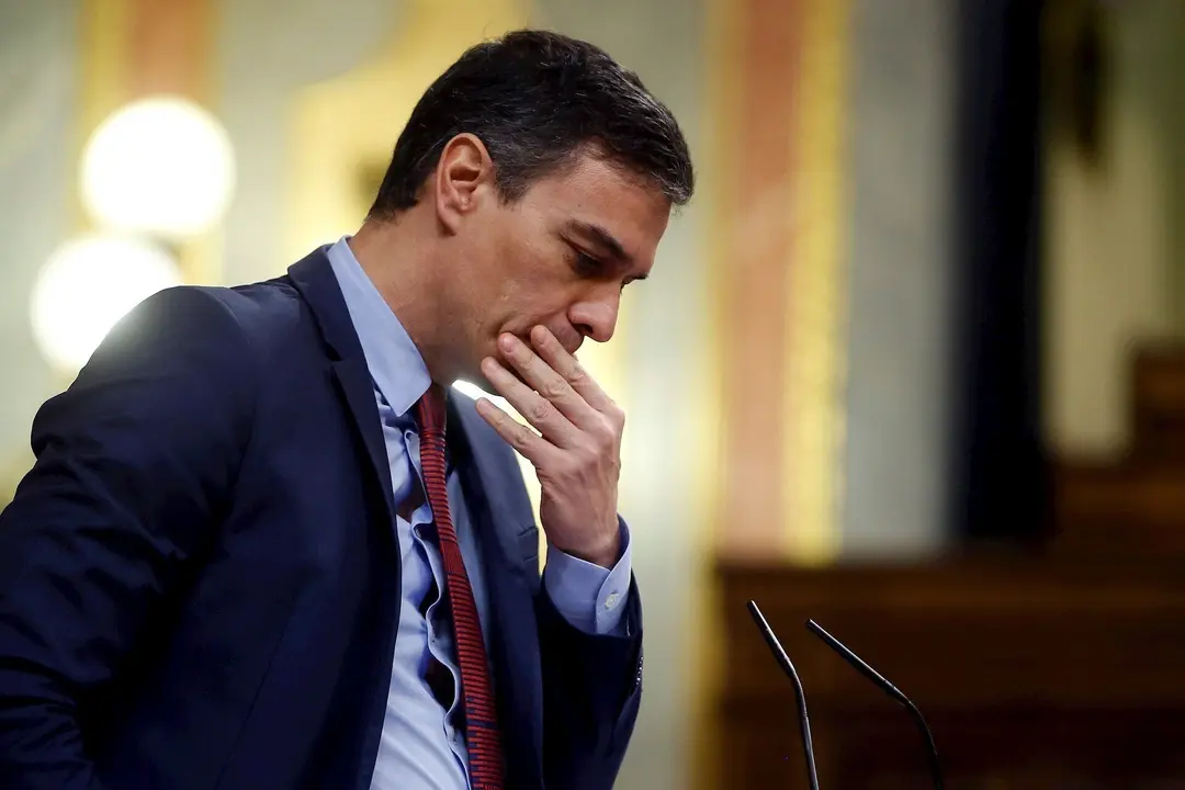 El presidente del Gobierno, Pedro S&aacute;nchez, en el Pleno del Congreso de los Diputados.