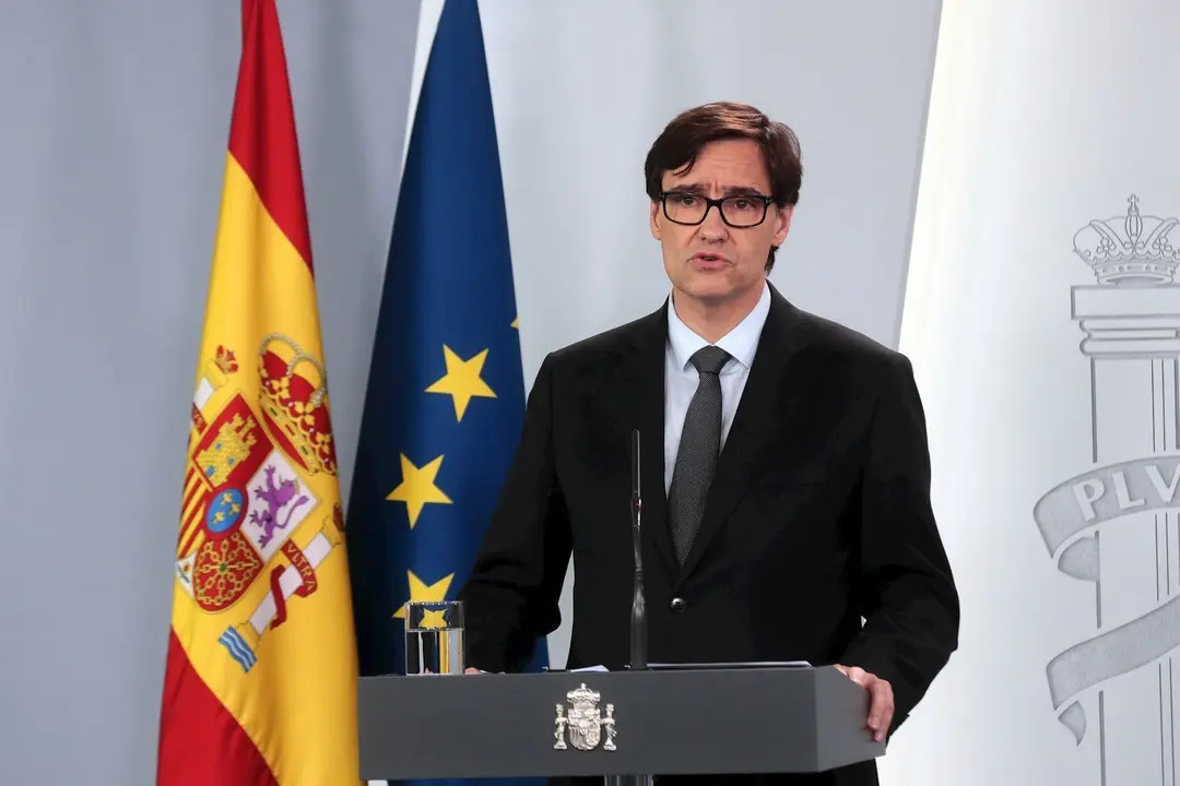 El ministro de Sanidad, Salvador Illa, durante su comparecencia en una rueda de prensa para informar sobre la &uacute;ltima hora de la crisis del coronavirus en Espa&ntilde;a, en Madrid (Espa&ntilde;a) a 8 de abril de 2020.