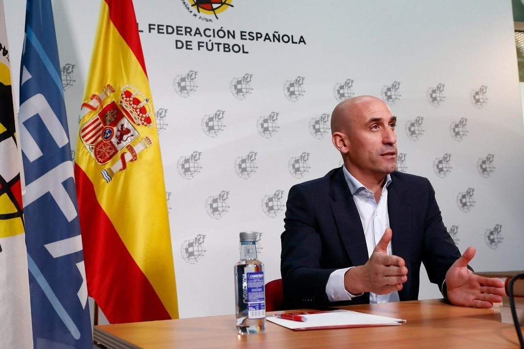 El presidente de la RFEF Luis Rubiales comparece para anunciar las medidas adoptadas por el coronavirus