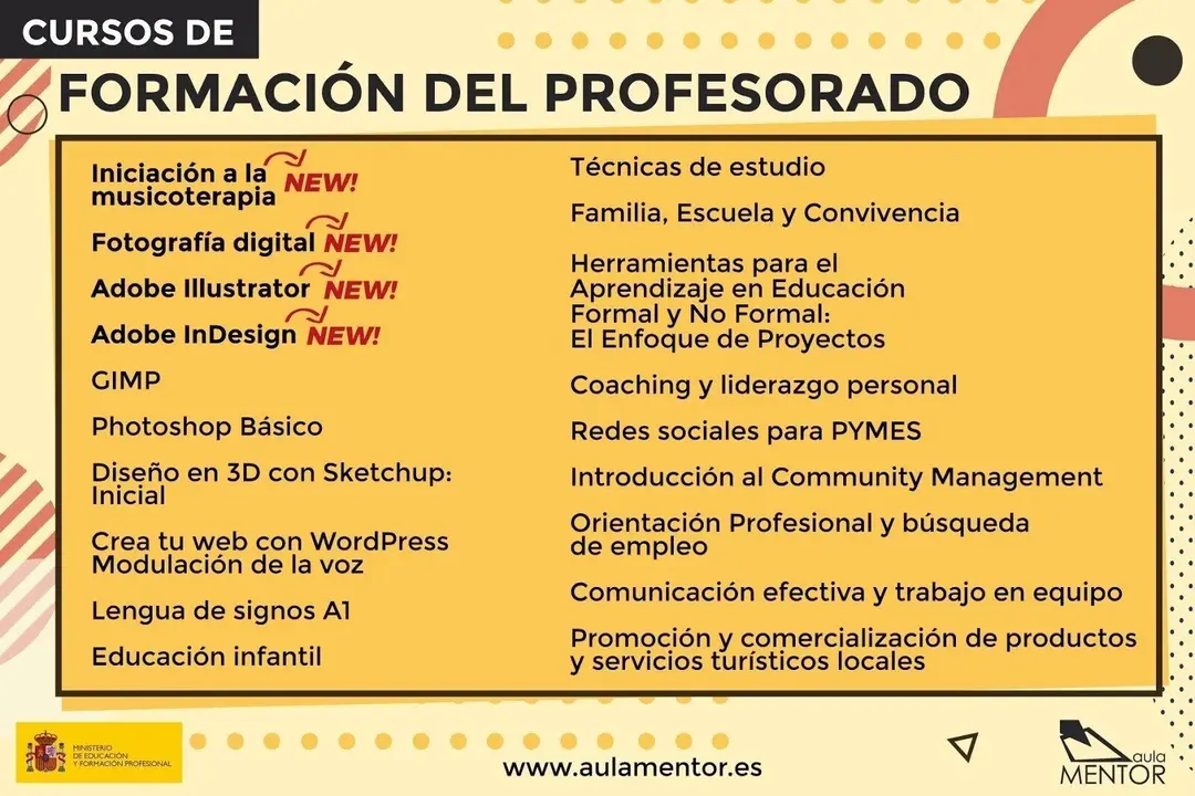 Cartel de los cursos de formaci&oacute;n de profesorado