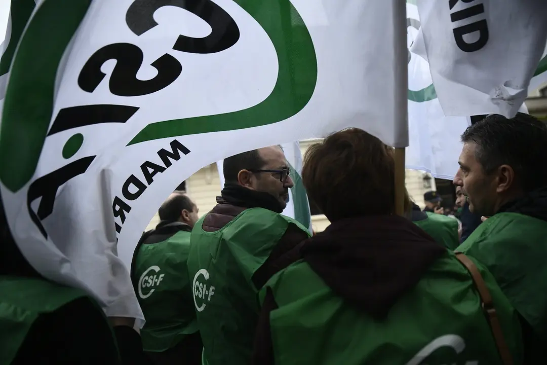 Miembros de la Central Sindical Independiente y de Funcionarios (CSIF) 