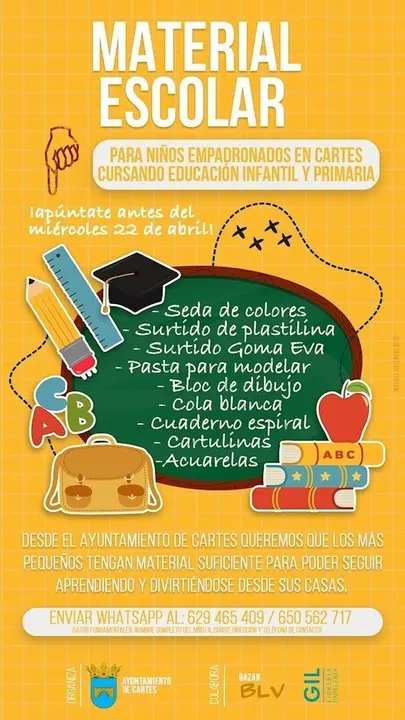 Reparto de material escolar