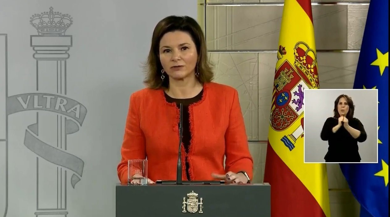 La secretaria general de Transportes, María José Rallo, durante la rueda de prensa telemática del Comité de Gestión Técnica del Coronavirus.