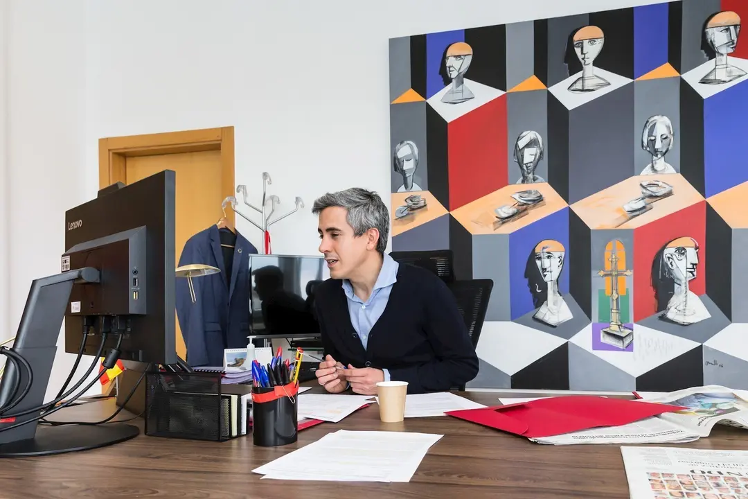 El vicepresidente de Cantania, Pablo Zuloaga, en la videoconferencia