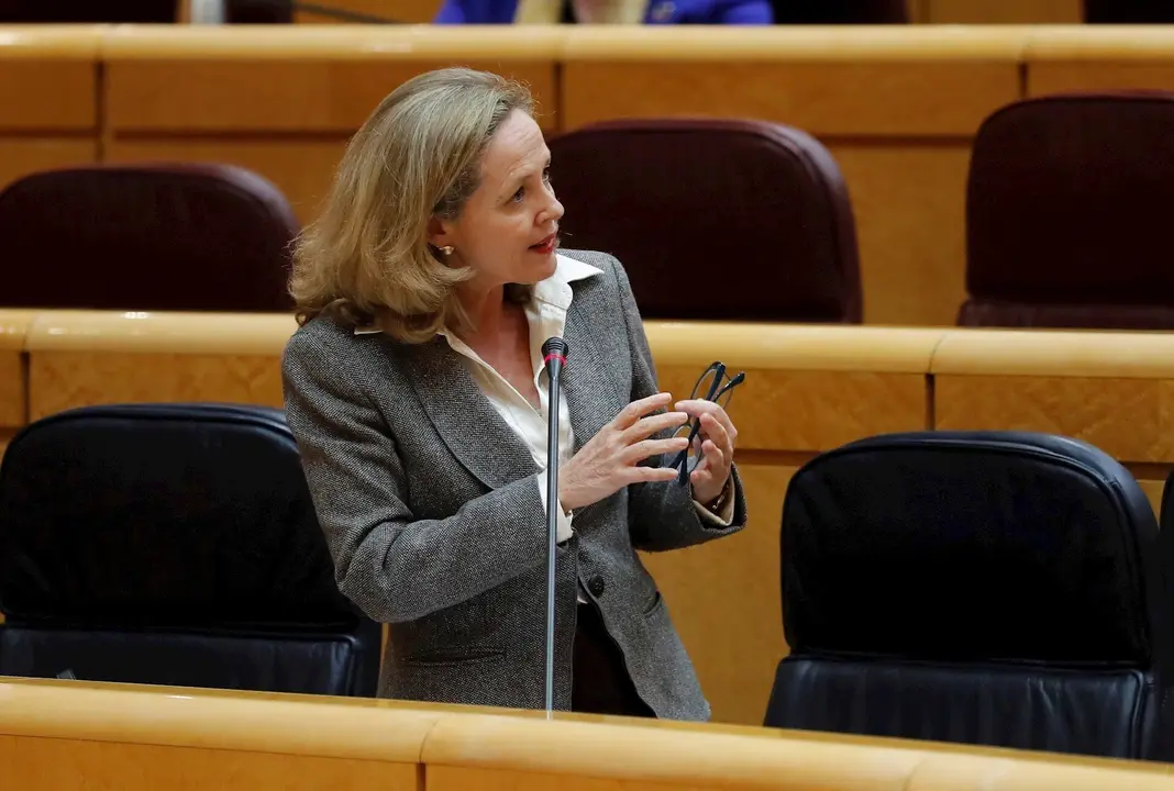 La Ministra de Asuntos Econ&oacute;micos y de Transformaci&oacute;n Digital y vicepresidenta tercera del Gobierno, Nadia Calvi&ntilde;o, en Madrid (Espa&ntilde;a) a 21 de abril de 2020.