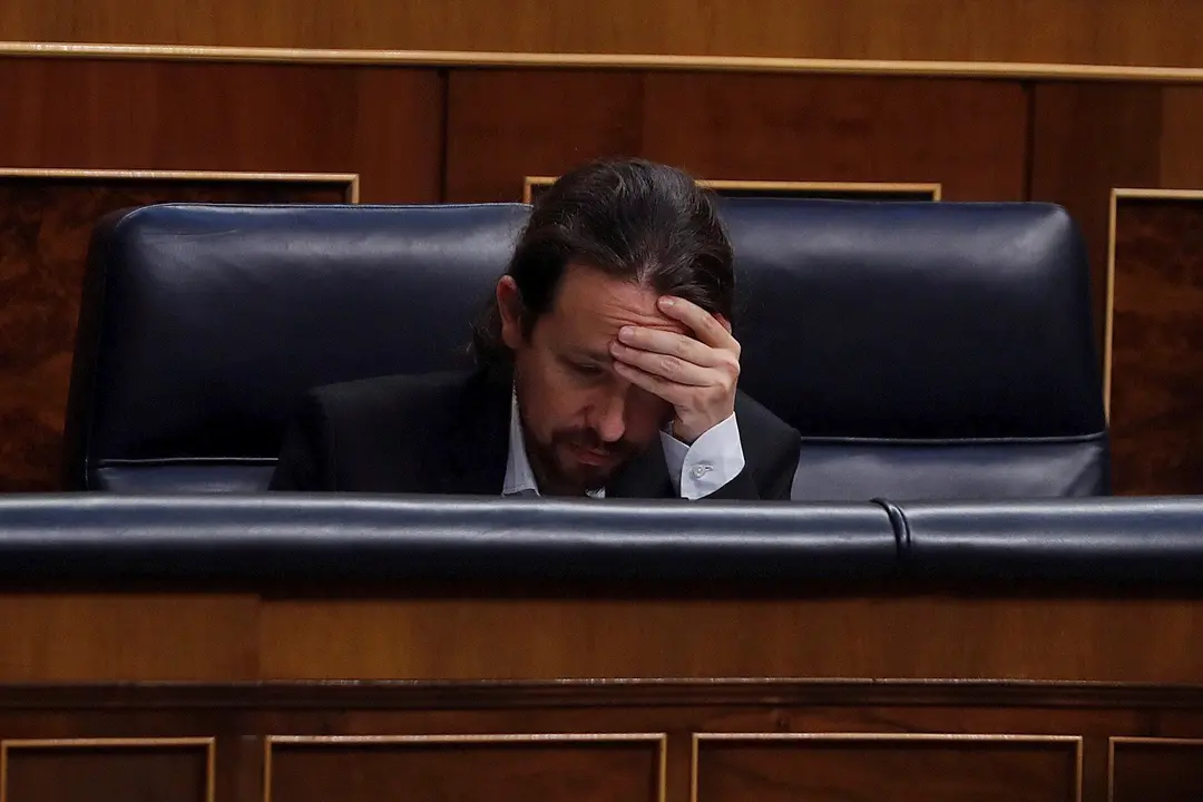 El vicepresidente del Gobierno, Pablo Iglesias durante el pleno del Congreso del mi&eacute;rcoles,