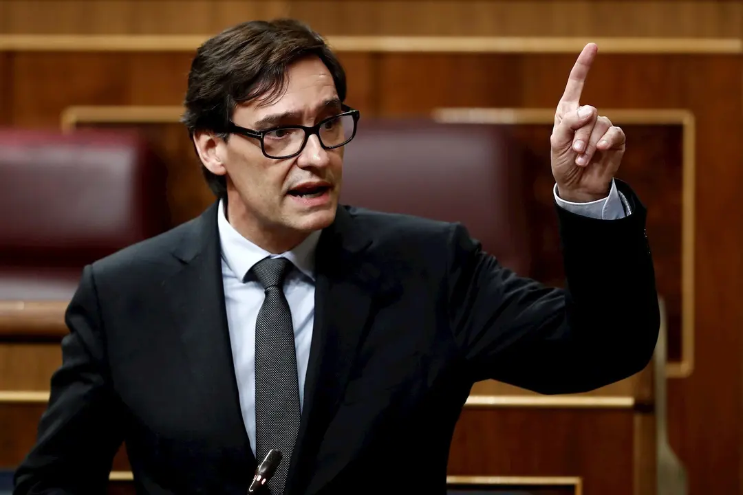 El ministro de Sanidad, Salvador Illa, durante un Pleno del Congreso