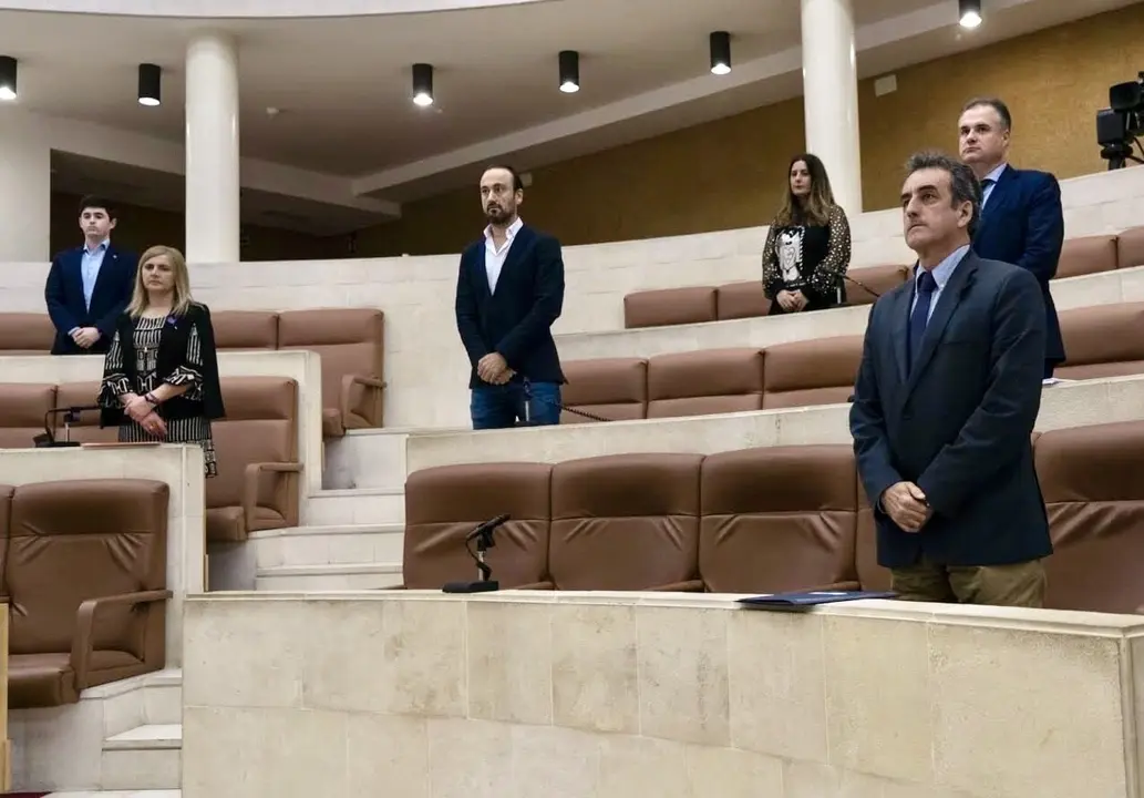 El consejero de Innovaci&oacute;n, Industria, Transporte y Comercio, Francisco Mart&iacute;n, con otros integrantes de la comisi&oacute;n parlamentaria sobre el COVID-19