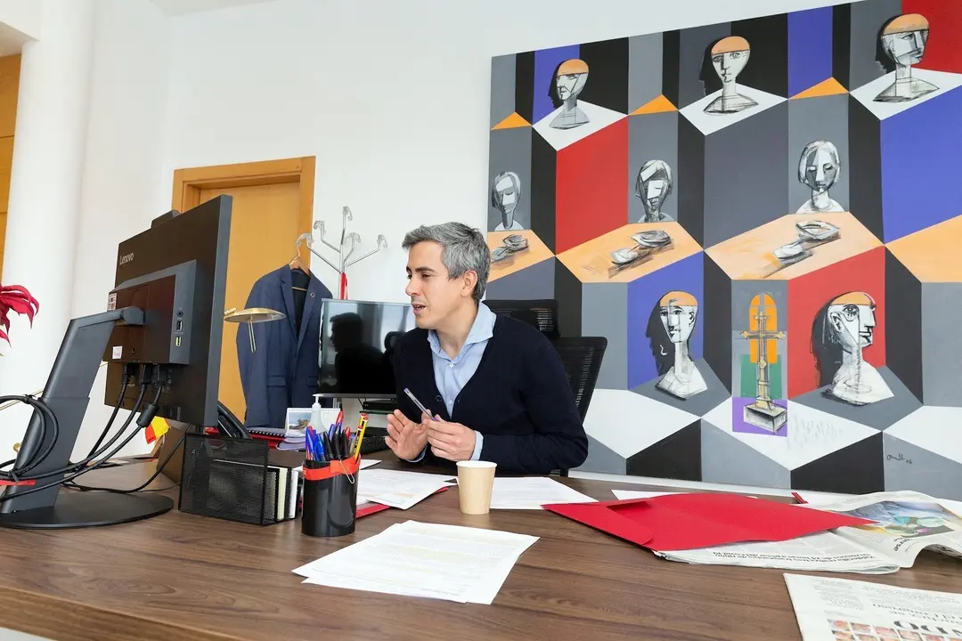 El vicepresidente de Cantaria, Pablo Zuloaga, en la vieoconferencia