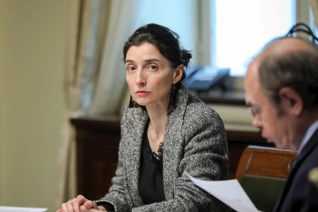 La presidenta de la Mesa del Senado, Pilar Llop, durante la Mesa del Senado, que no para la actividad durante el segundo d&iacute;a laborable del estado de alarma decretado por el coronavirus, en Madrid (Espa&ntilde;a), a 17 de marzo de 2020.