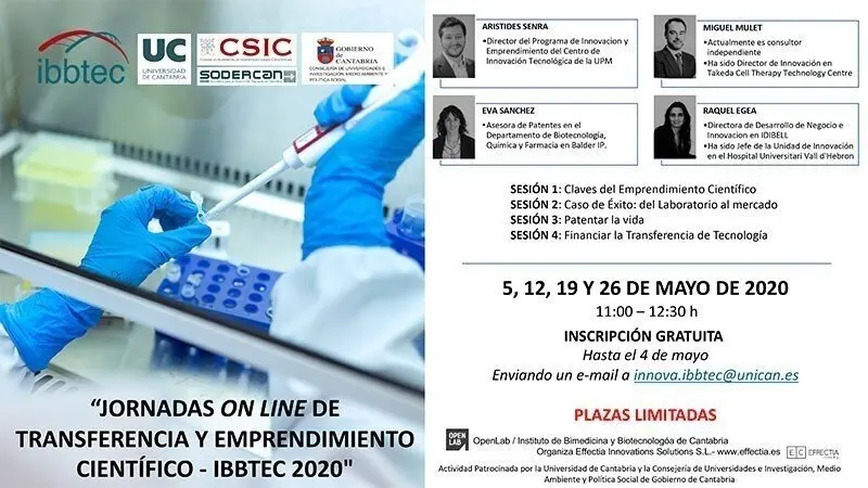 Jornadas online 'La transferencia y el emprendimiento cient&iacute;fico&rsquo;
