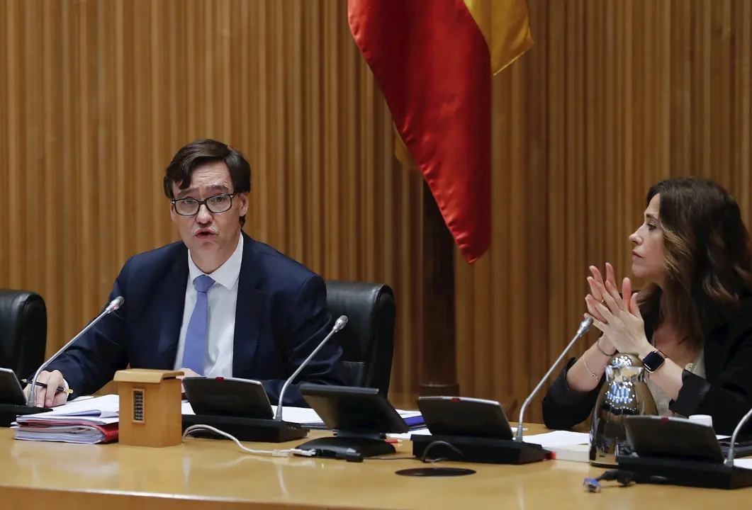 El ministro de Sanidad, Salvador Illa, comparece en el Congreso por quinta vez consecutiva para dar cuenta de la pandemia de coronavirus. En Madrid (Espa&ntilde;a) a 23 de abril de 2020.