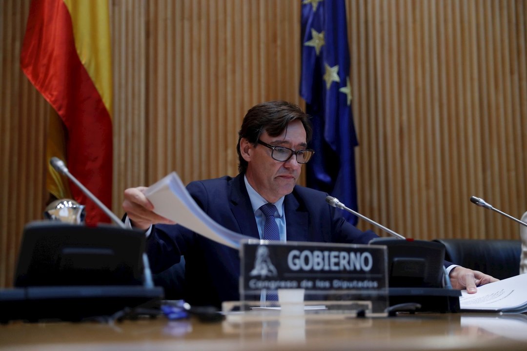 El ministro de Sanidad, Salvador Illa, comparece este jueves ante la Comisión de Sanidad y Consumo para actualizar la información sobre la situación y las medidas adoptadas en relación al COVID-19. En Madrid (España), a 30 de abril de 2020.