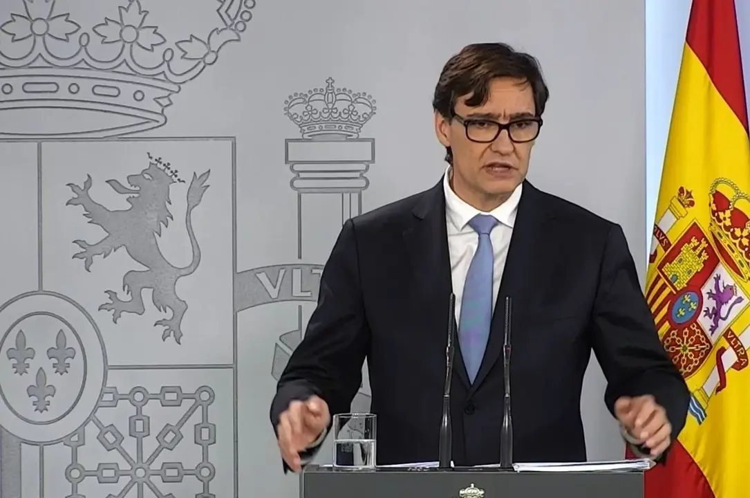 El ministro de Sanidad, Salvador Illa, durante la rueda de prensa del 3 de mayo de 2020