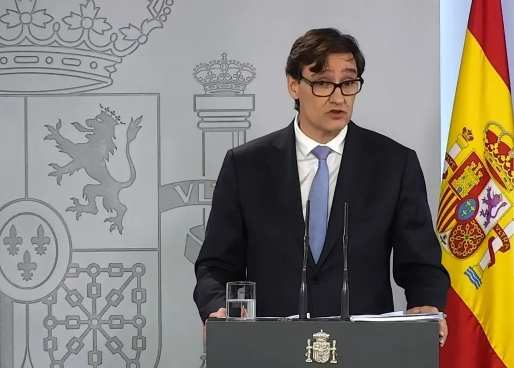 El ministro de Sanidad, Salvador Illa, en la rueda de prensa del domingo 3 de mayo de 2020